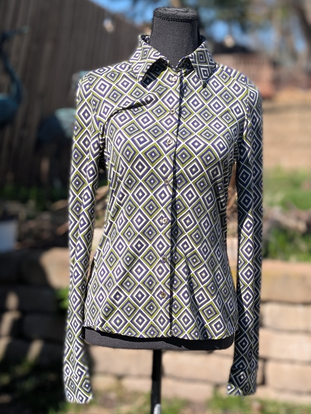 PRADA Silk Blend Slinky Stretchy Blouse Size 42 Purple Green Made In Italy - Picture 3 of 16